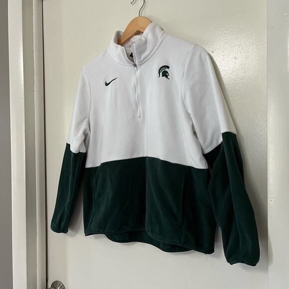 Nike Michigan State MSU Spartans Women's Large Fleece Jacket 1/2 Zip Pullover - Picture 2 of 7